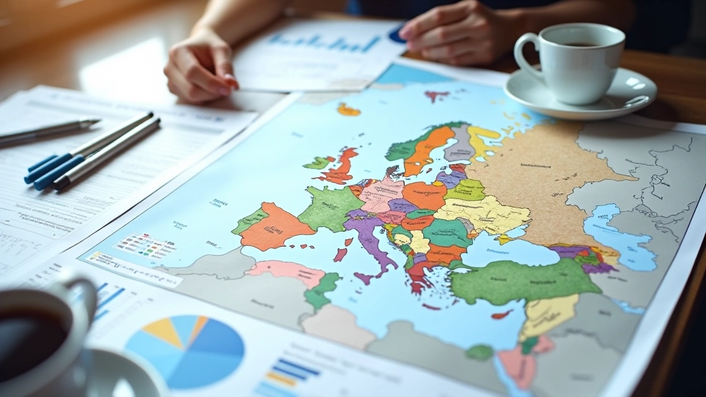 Carte européenne avec codes couleur montrant les soldes de compte courant par pays en 2026